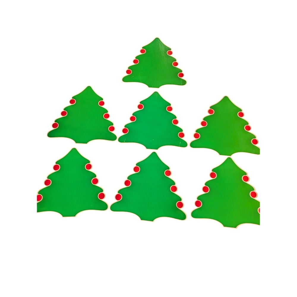 7 Large Vintage Ambassador Hallmark Cards Christmas Tree Reversible  Decorations